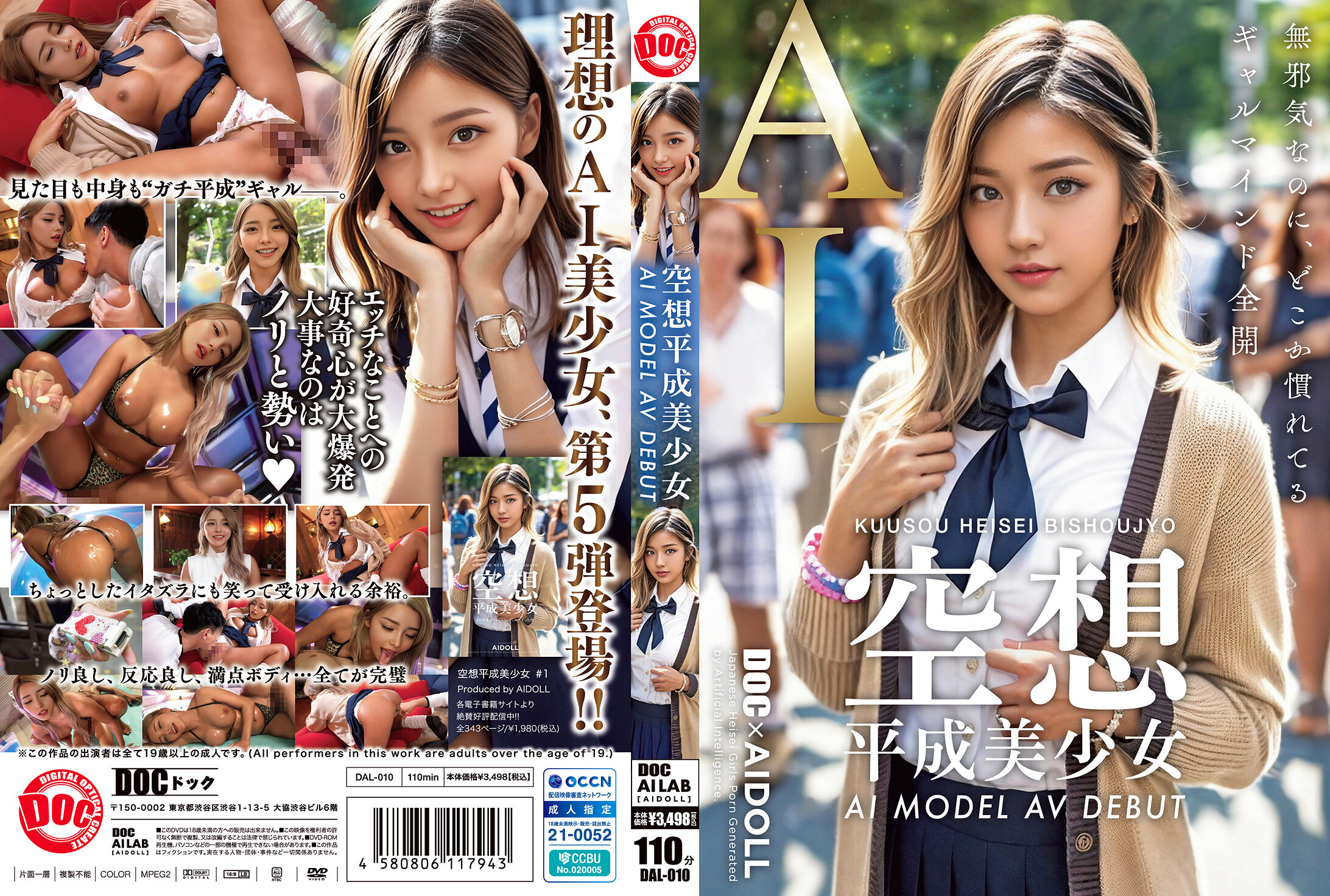 【FANZAサンプル動画レビュー】空想平成美少女 AI MODEL AV DEBUT｜平成ギャルのノリと距離感が刺さるDOC AI LAB作品